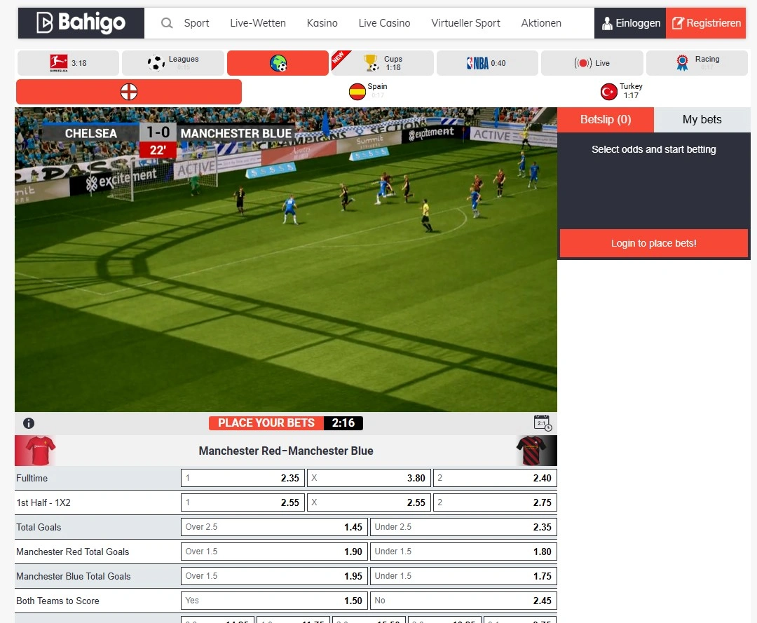 Virtuelle Sportwetten bei Bahigo erleben